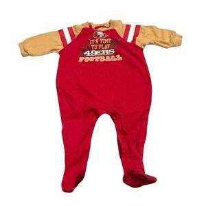 NFL Kids One Piece Red and Tan Footie